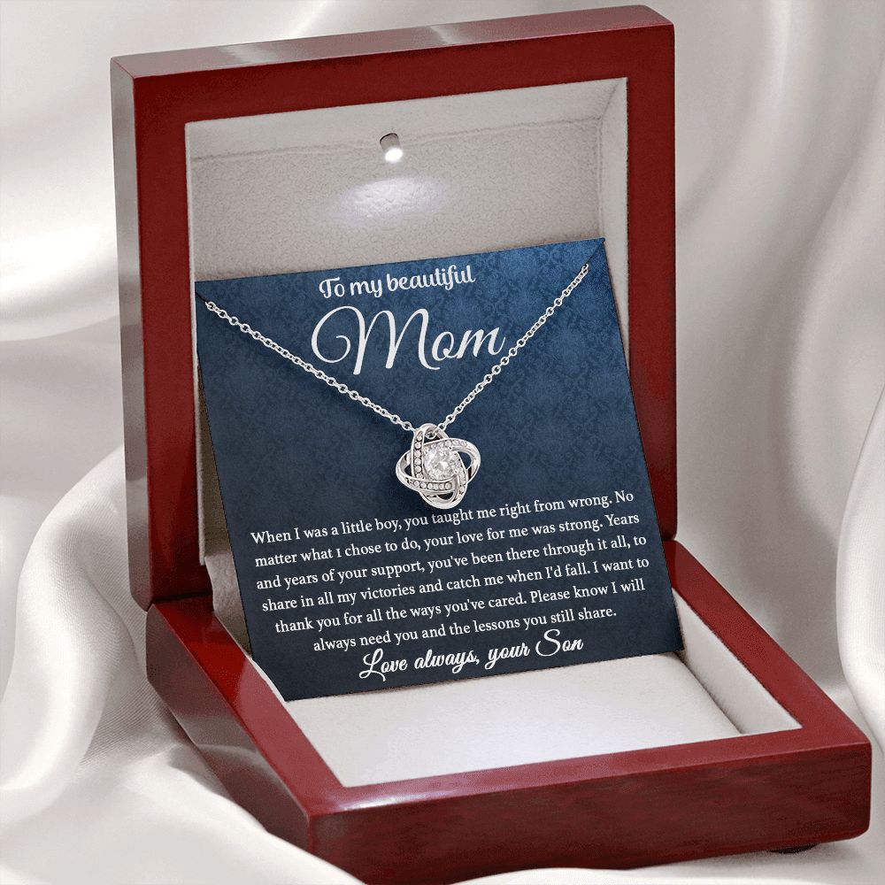 To My Mom - You Taught Me Love Knot Necklace