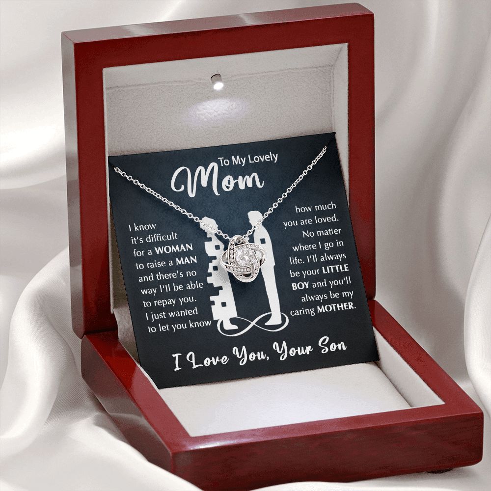 To My Mom - Your Little Boy Love Knot Necklace