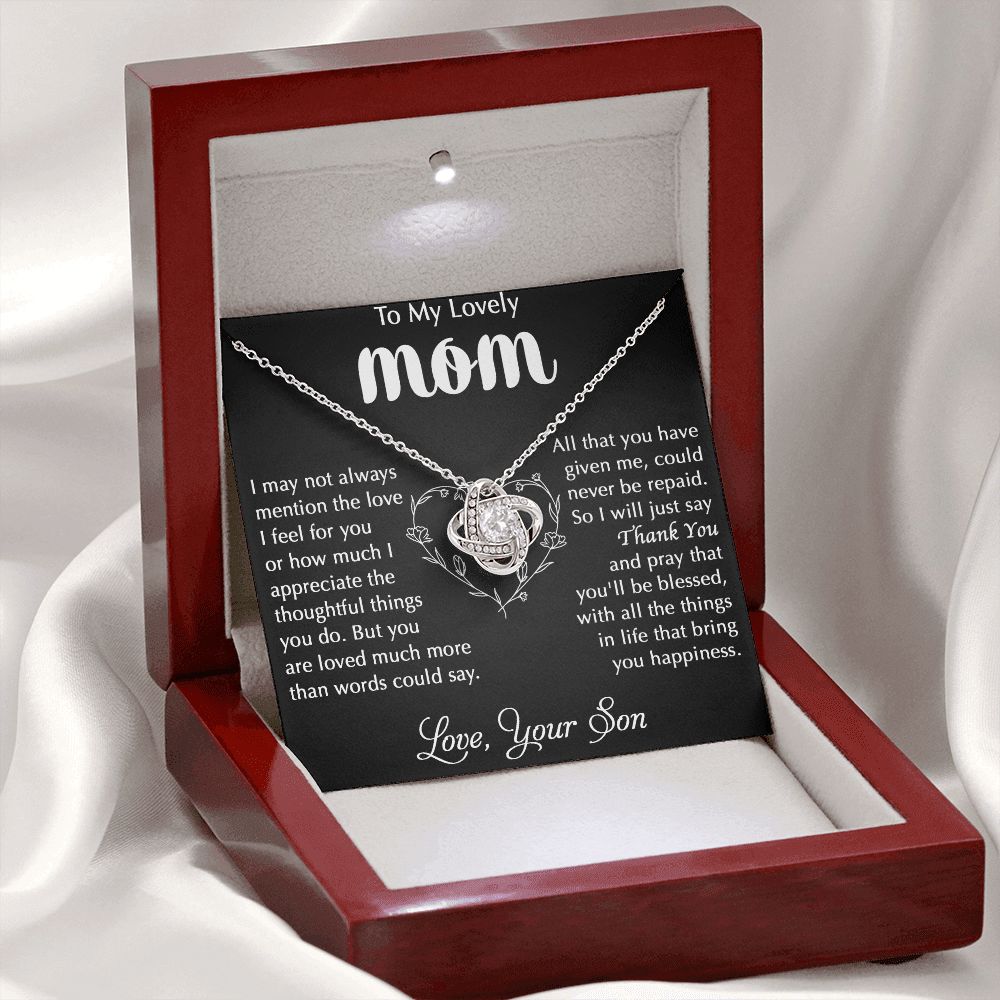 My Lovely Mom - I Appreciate Love Knot Neclace