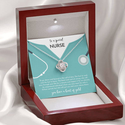 A SPECIAL NURSE - CARD Love Knot Neclace