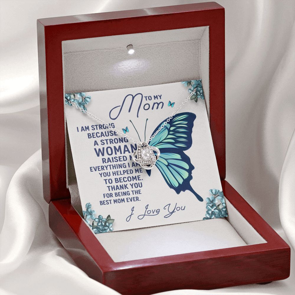 To My Mom - A Strong Woman Love Knot Necklace