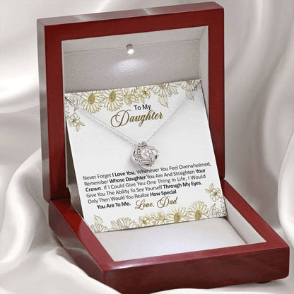 Dad to Daughter - Straighten your crown - Love Knot Necklace