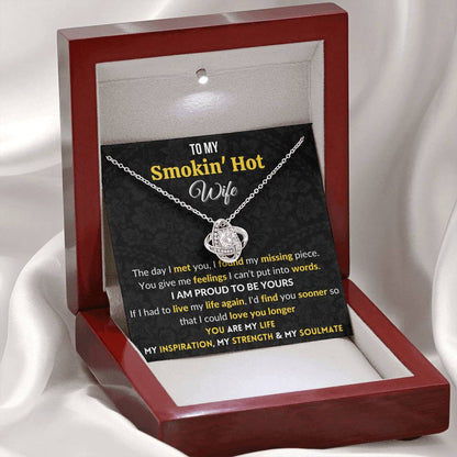 Gift for Wife Love Knot Necklace With Message Card Love You Longer