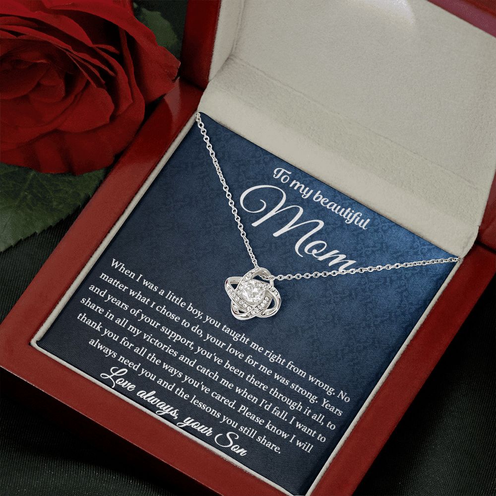 To My Mom - You Taught Me Love Knot Necklace