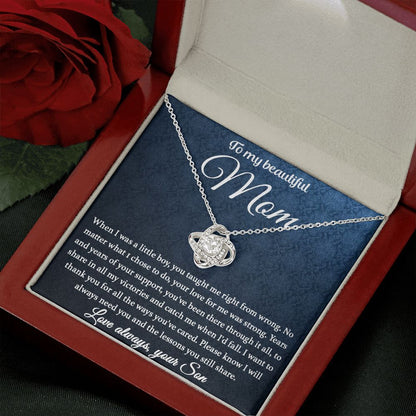 To My Mom - You Taught Me Love Knot Necklace
