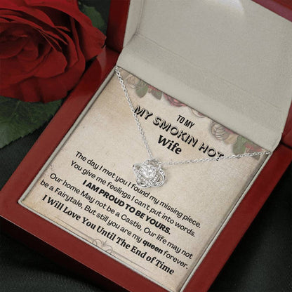 Gift For Wife | 14K gold plated Love Knot Necklace with heartwarming message card.