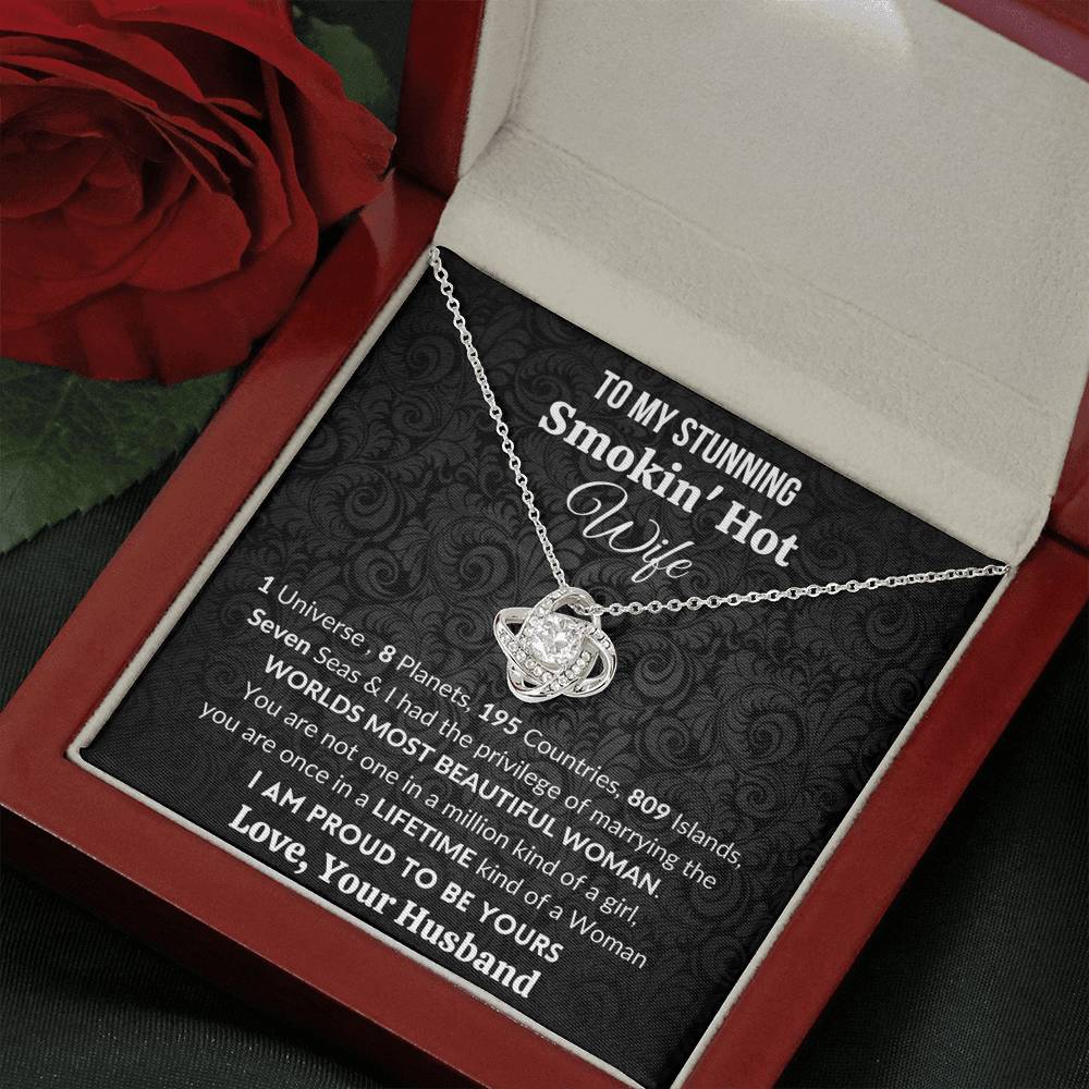 Gift for Wife | 14k Gold Plated Love Knot Necklace | Proud to be yours