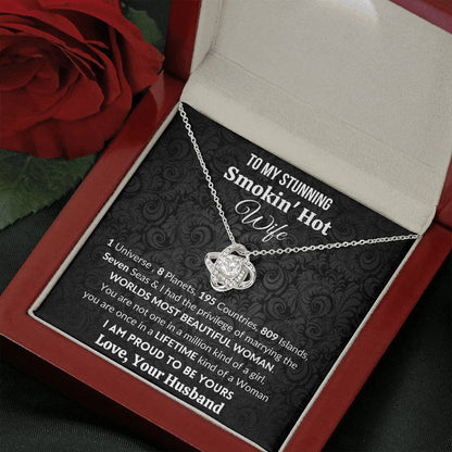 Gift for Wife | 14k Gold Plated Love Knot Necklace | Proud to be yours