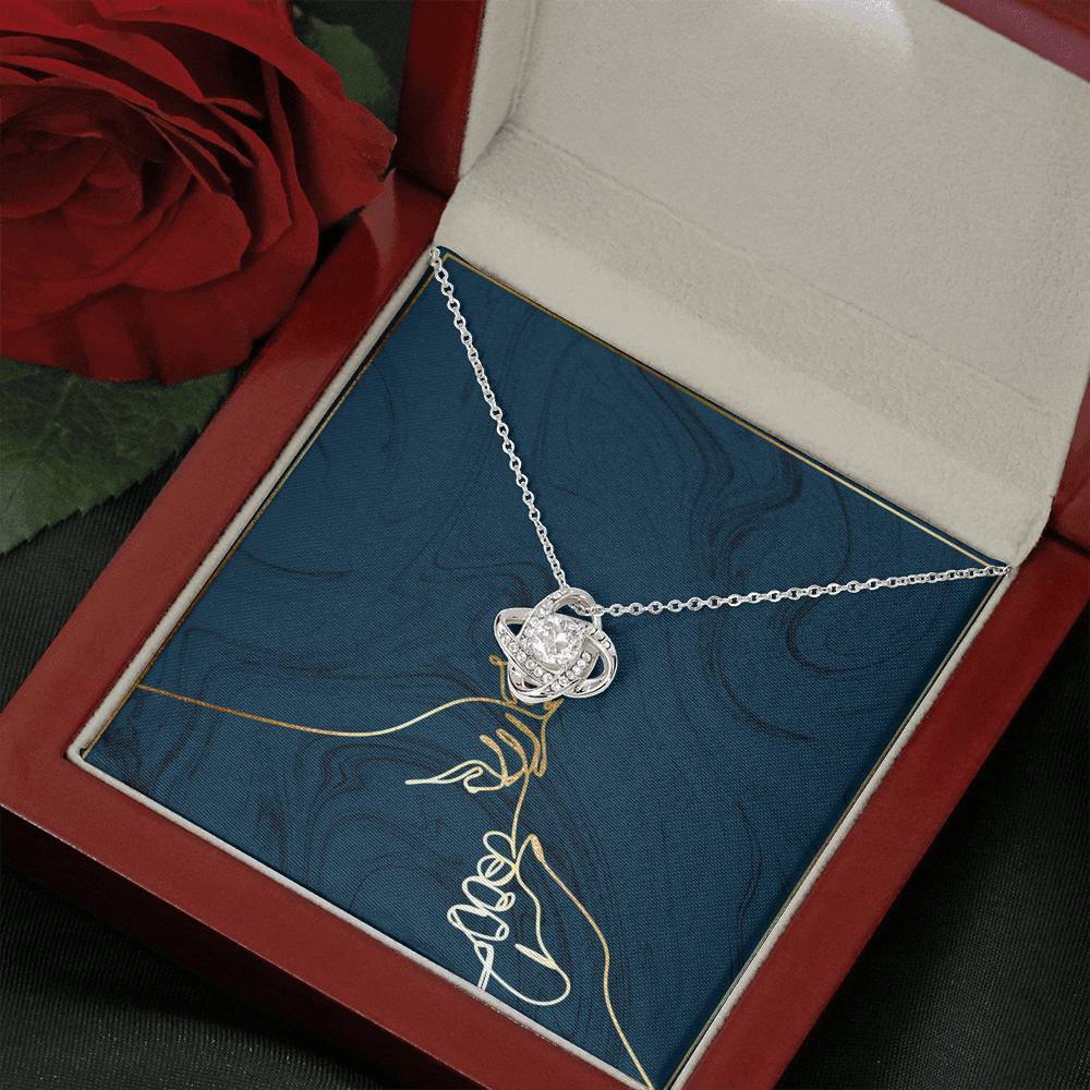 GOLD ROSE BLANK Love Knot Neclace