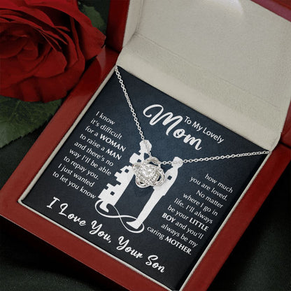To My Mom - Your Little Boy Love Knot Necklace