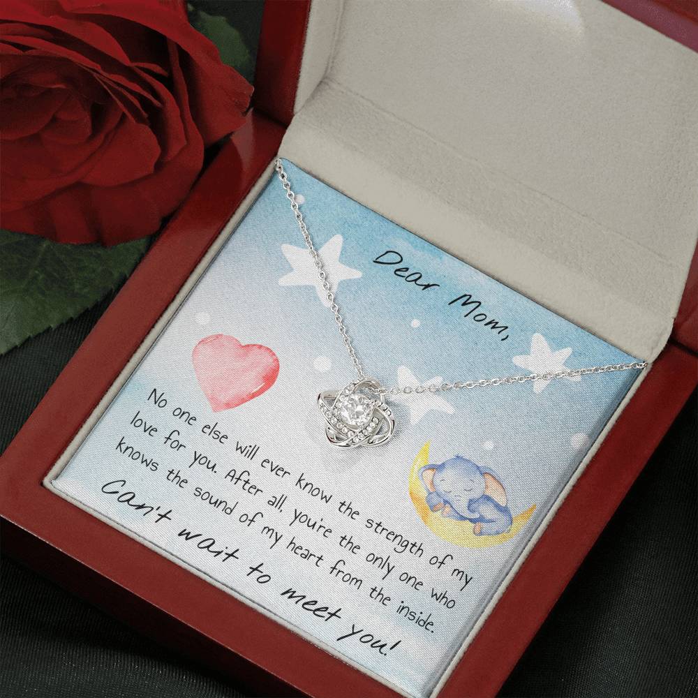 CAN'T WAIT TO MEET YOU - CARD Love Knot Neclace