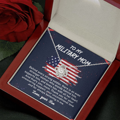 To My Military Mom Love Knot Neclace
