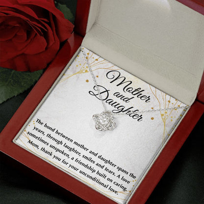 The Bond Between Mother _ Daughter Love Knot Neclace