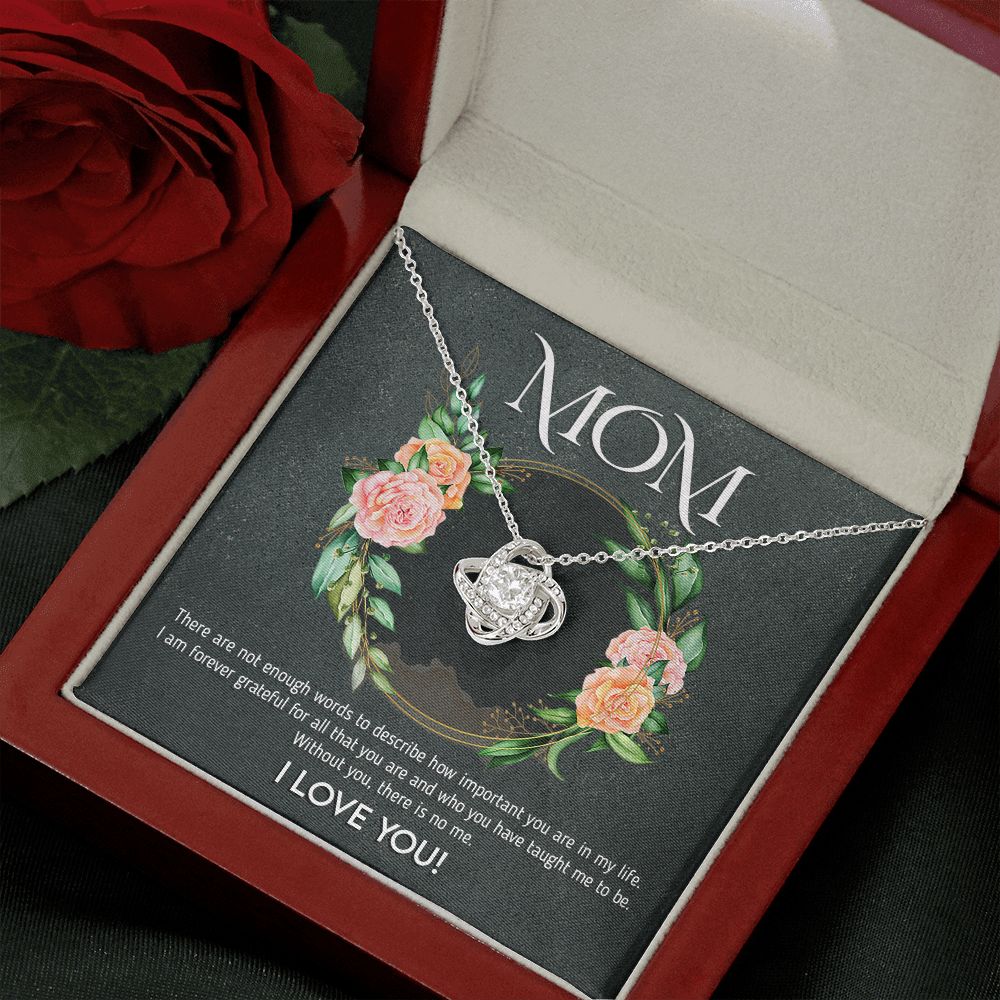 Mom - Not Enough Words Love Knot Neclace