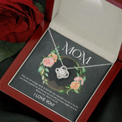 Mom - Not Enough Words Love Knot Neclace