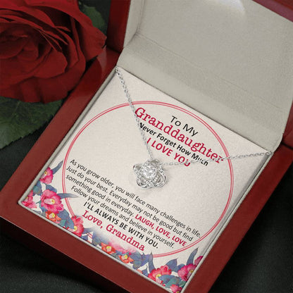 Grandma to Granddaughter 3 Love Knot Neclace