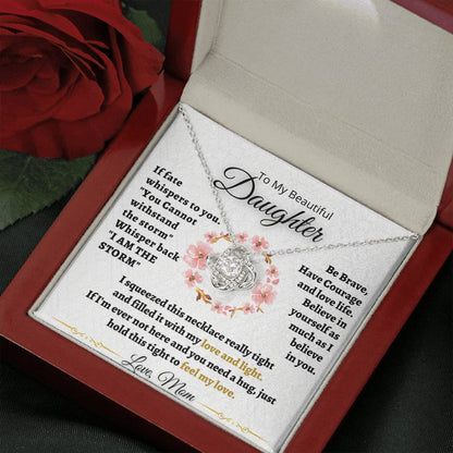 Gift for Daughter from Mom - Believe in yourself - Love knot Necklace