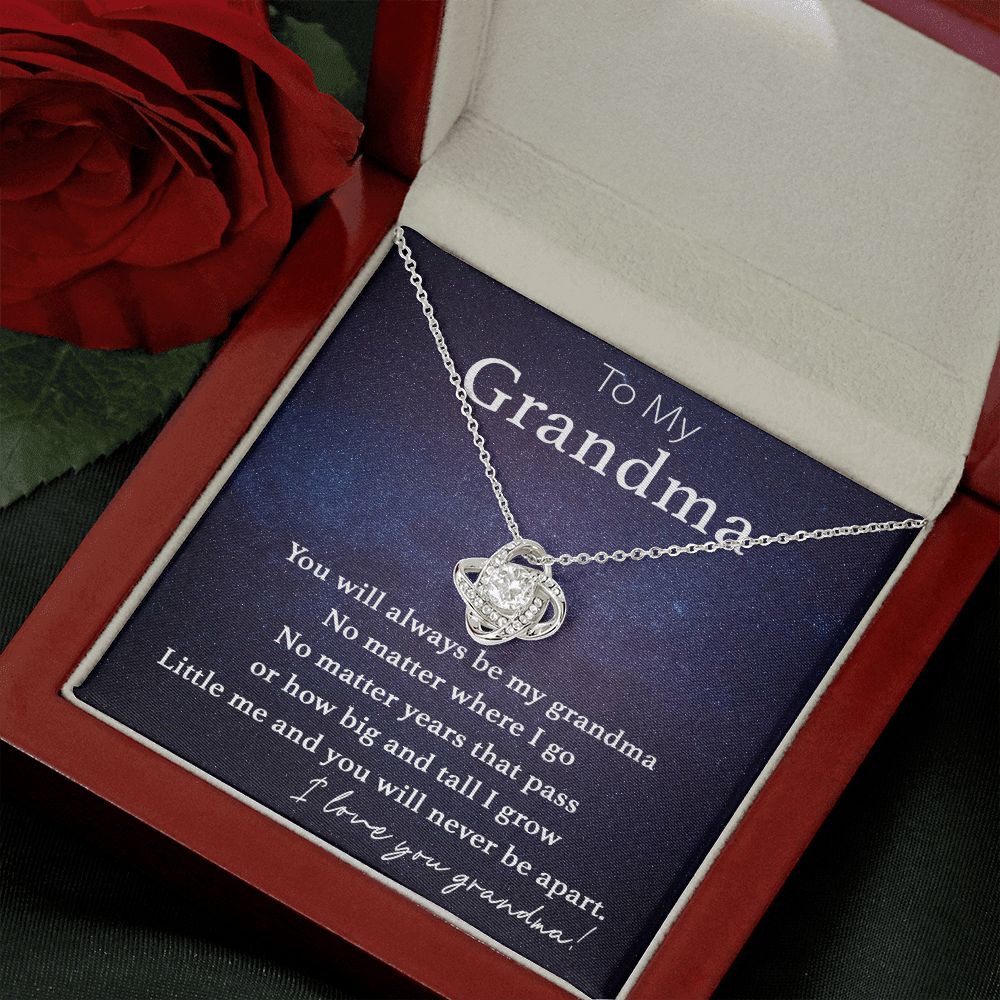 To My Grandma-Never Be Apart Love Knot Necklace