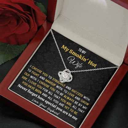Gift for Wife | I Choose You - Love Knot Necklace With Message Card