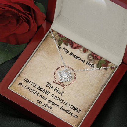 Gift For Wife 14k White Gold Plated Love Knot Necklace