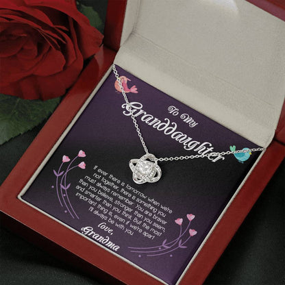 To My Granddaughter I'll Always Be With You You. Love Knot Necklace Gift For Granddaughter