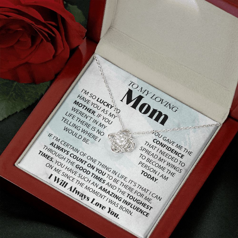 Loving Mom - Lucky To Have You Love Knot Neclace