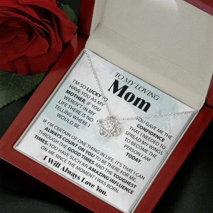 Loving Mom - Lucky To Have You Love Knot Neclace