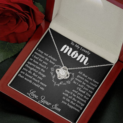 My Lovely Mom - I Appreciate Love Knot Neclace