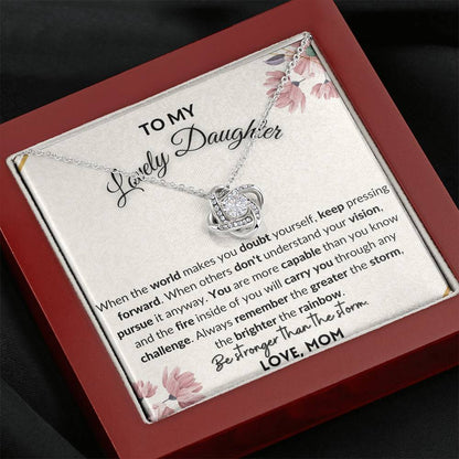 Gift for Daughter - Love Knot Necklace - Be Stronger Than Storm