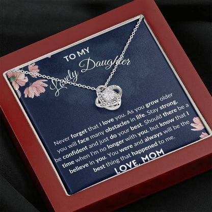 Gift for Daughter - Love Knot Necklace - Never forget that I love you