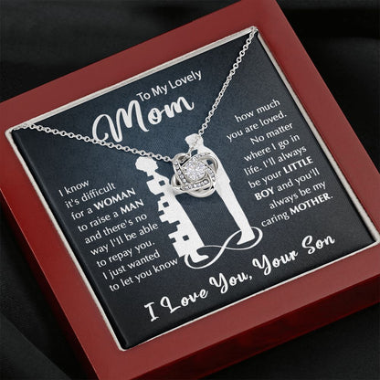 To My Mom - Your Little Boy Love Knot Necklace