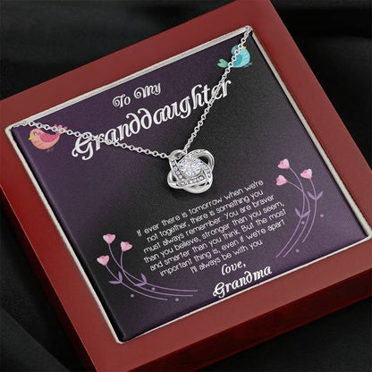 To My Granddaughter I'll Always Be With You You. Love Knot Necklace Gift For Granddaughter