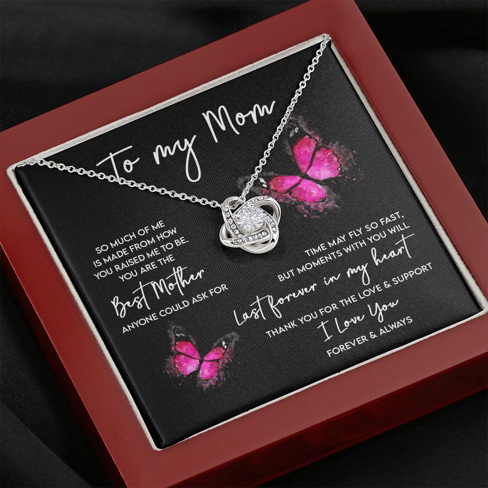 To My Mom - Last Forever in My Heart Love Knot Necklace