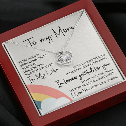 To My Mom - Forever Grateful For You Love Knot Neclace