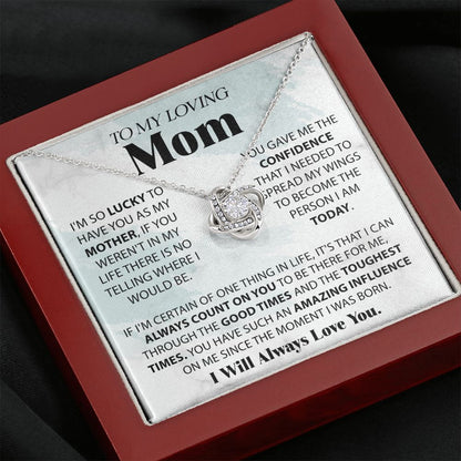 Loving Mom - Lucky To Have You Love Knot Neclace