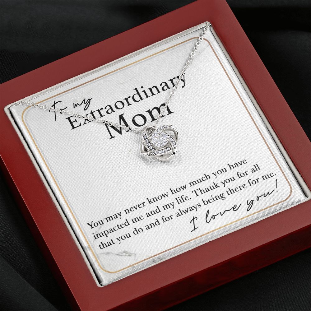 To My Extraordinary Mom Love Knot Neclace