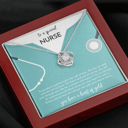A SPECIAL NURSE - CARD Love Knot Neclace