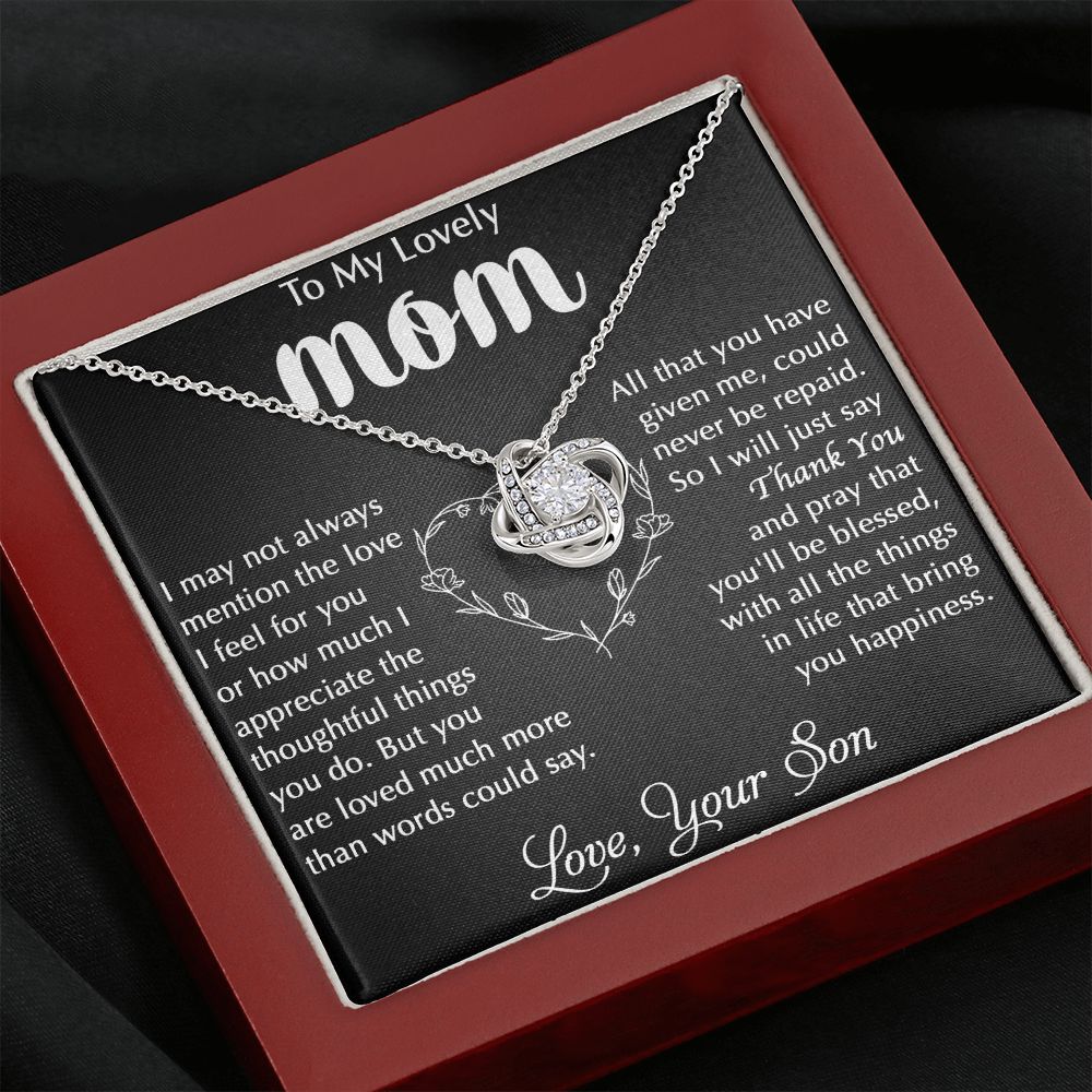 My Lovely Mom - I Appreciate Love Knot Neclace