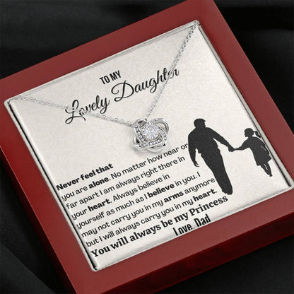 Gift For Daughter | 14k Gold Plated Love Knot Necklace | Never feel that you are alone