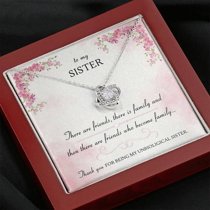 FRIENDS WHO BECOME FAMILY - CARD Love Knot Neclace