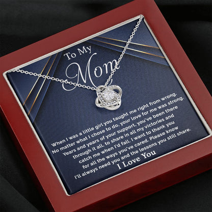 To My Mom - I Want To Thank You Love Knot Necklace