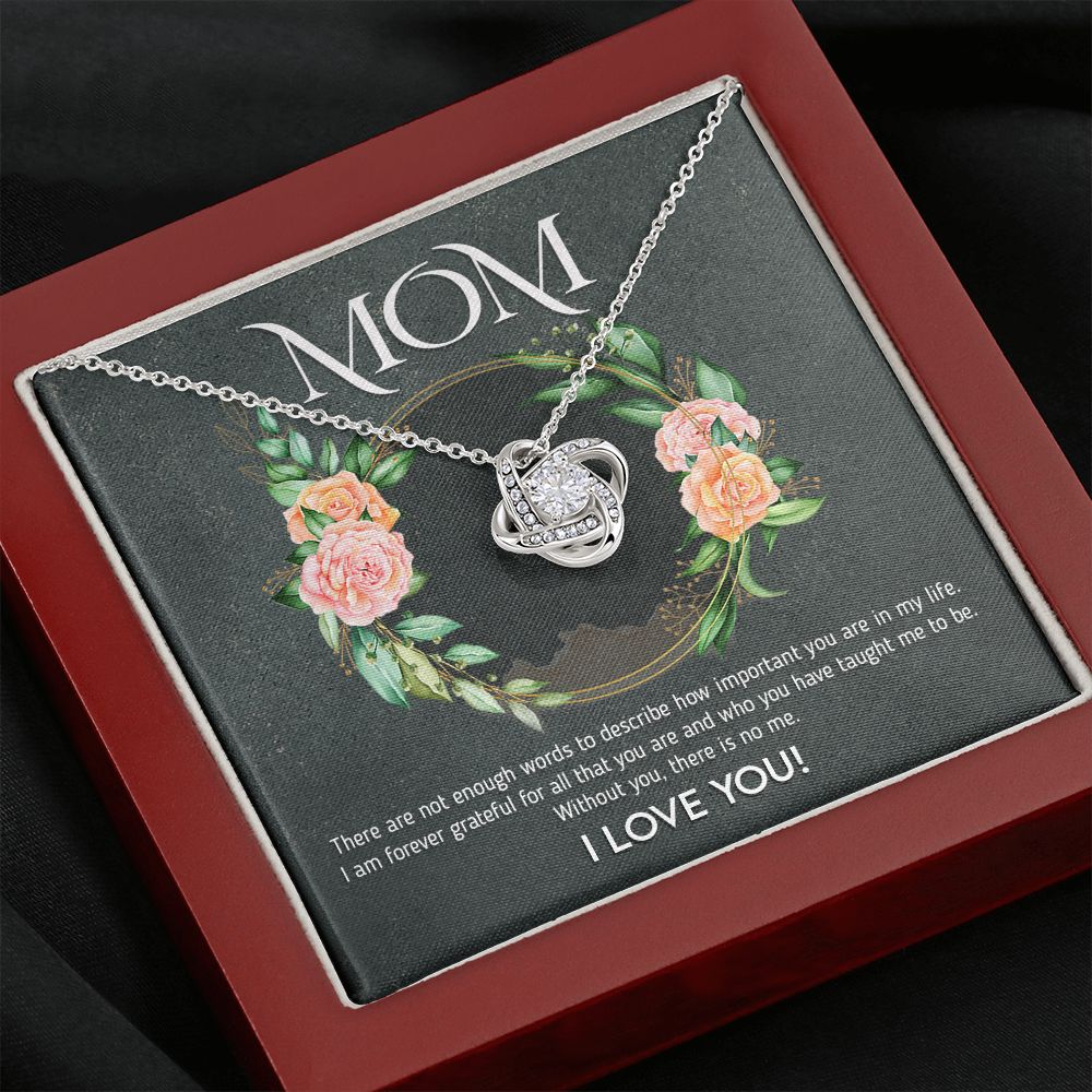 Mom - Not Enough Words Love Knot Neclace