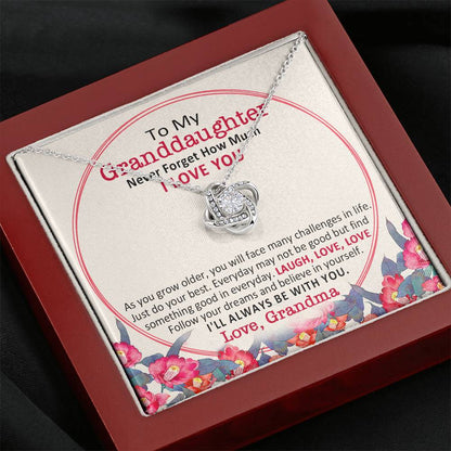 Grandma to Granddaughter 3 Love Knot Neclace