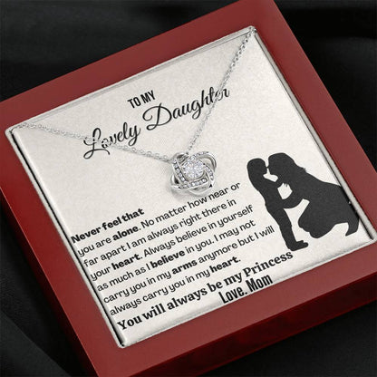 You will always be my princess | 14k White Gold plated Love Knot Necklace