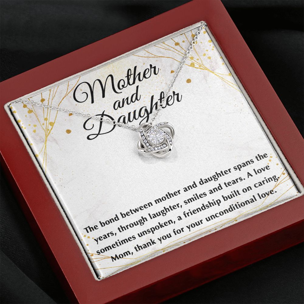 The Bond Between Mother _ Daughter Love Knot Neclace