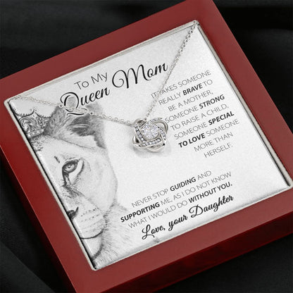 To My Queen Mom Love Knot Neclkace