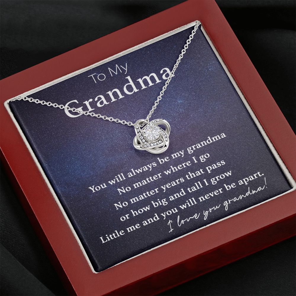 To My Grandma-Never Be Apart Love Knot Necklace
