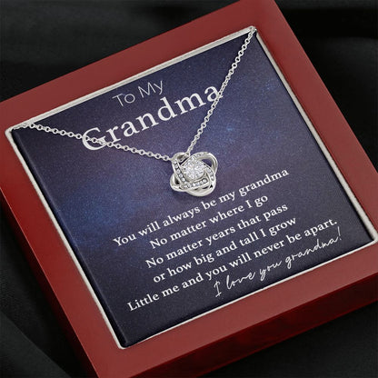 To My Grandma-Never Be Apart Love Knot Necklace