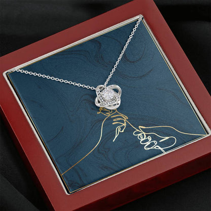 GOLD ROSE BLANK Love Knot Neclace