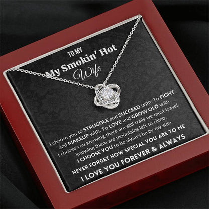 Gift for Wife | 14k Gold Plated Love Knot Necklace | I choose you